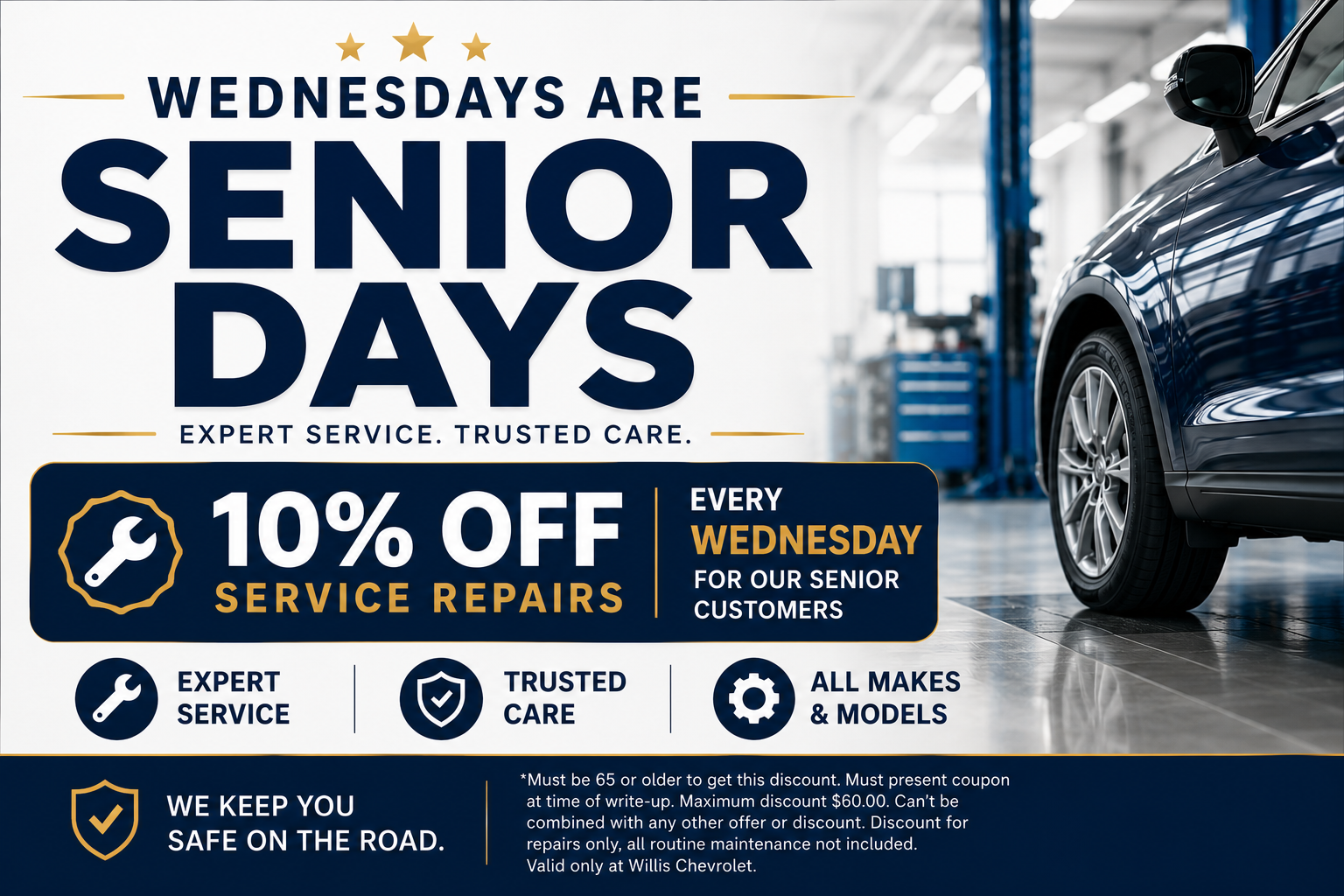Senior Wednesday, 10% off Service Repair